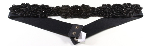 Imagem 4 de 5 de Lindo Cinto Elástico Feminino Preto Festa Com Pedras