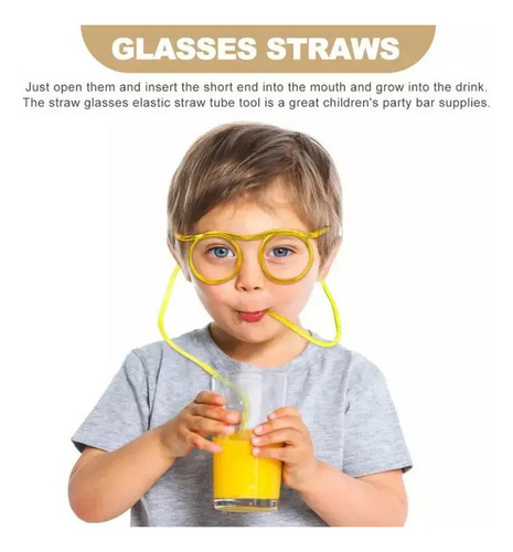 24 Tontas Gafas De Paja Con Pajitas For Fiesta De