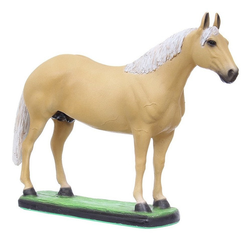 Escultura Cavalo Quarto De Milha Baio Amarilho Em Resina Hom
