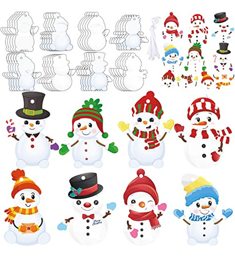 48 Pieces Christmas Snowman Craft Kit For Kids Christma...