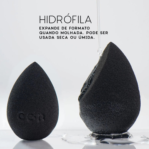 Esponja De Maquiagem Flat Drop Océane Edition Preta