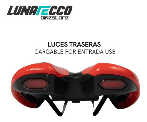 Asiento Negro Con Reflejante Para Bicicleta Comodo Color Rojo