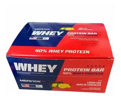 Whey Protein Bar 12 Unidades Mervick 65 Gr Barra Proteica