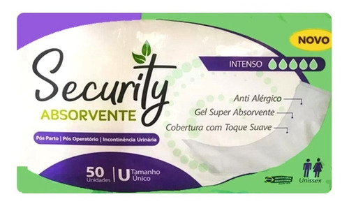 Absorvente Geriátrico Pós Parto Com 50 Unidades - Security