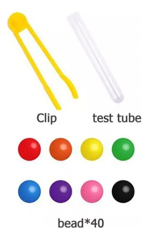 Juego Didáctico Tubo De Ensayo Con Cuentas De Colores