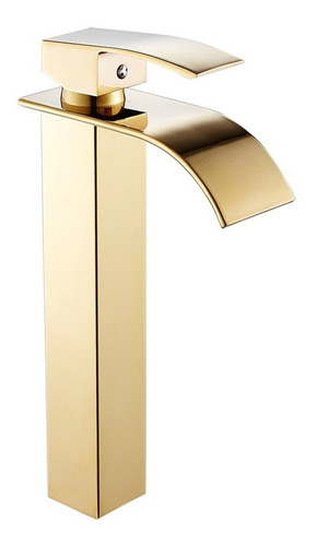 Torneira Monocomando Banheiro Cascata Slim Alta- Dourado