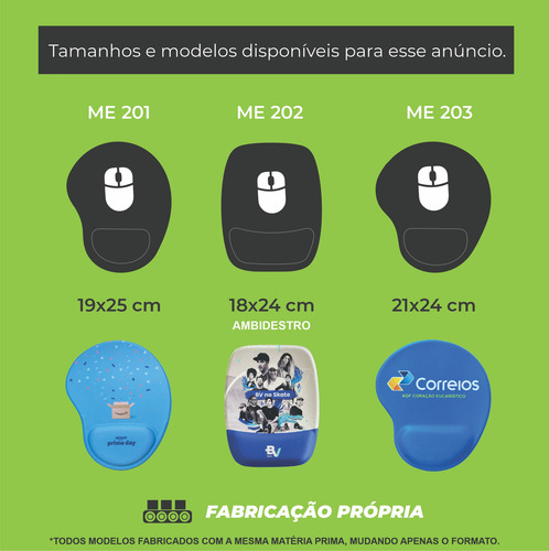 20 Mouse Pads Com Apoio Personalizados