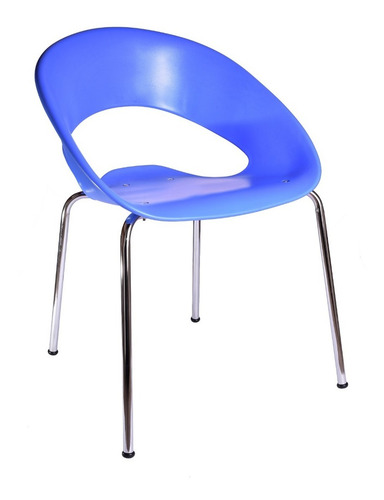 Imagen 2 de 9 de Silla Caño Cromado Comedor Plástica Apilable Moderna Living
