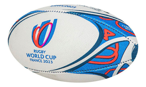 Pelota Rugby Gilbert Midi Nº2 World Cup Mundial Francia 2023 Color Blanco/Celeste/Naranja