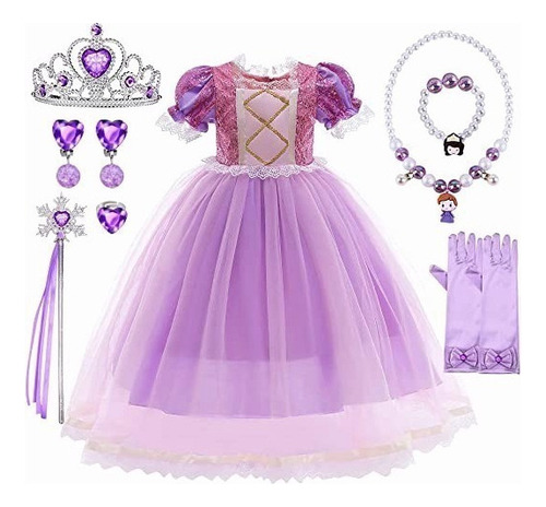 Conjunto De Vestido De Princesa Sofía De Rapunzel Para Cospl