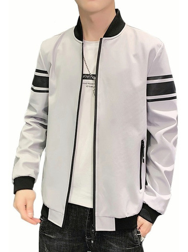 Hombre Casual Chaqueta Ligera Bomber Varsity Rompevientos