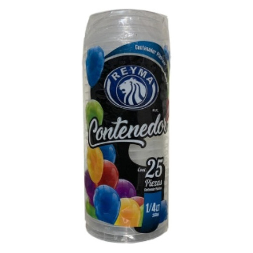 Envase De 1/4 Litro De Plástico Reyma Con 25 Pzas