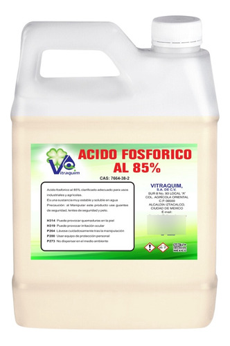 Acido Fosforico Al 85% 4 Litros Vitraquim Materia