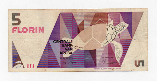 Banco De Aruba 5 Florin 1990