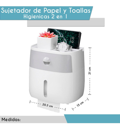 Sujetador Rollo Papel Higienico Y Cajon Toallitas Doblada V3