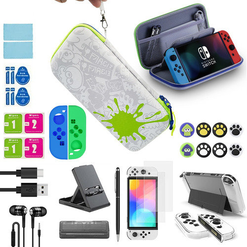 Kit De Accesorios Estuche Para Nintendo Switch Oled