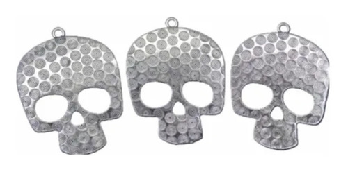 Dije Calavera Plateada Acero Inox Bisuteria Llavero 20 Pzs