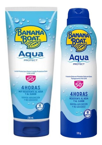 Protector Solar Banana Boat Aqua Protect 50+ Fps 2 Pack