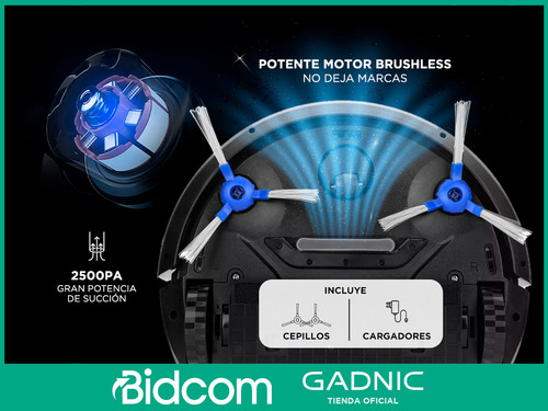 Aspiradora Robot Gadnic Sensor Anti Caída 2 Modos Limpieza