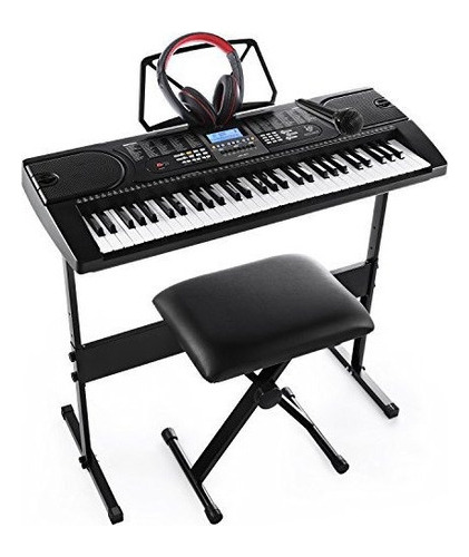 Teclado Con Auriculares, Microfono, Soporte, Taburete