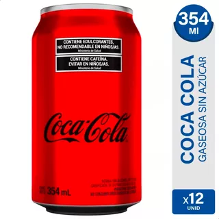 Coca Cola Sin Azucar Lata 354ml Pack X12 Gaseosa Dietetica
