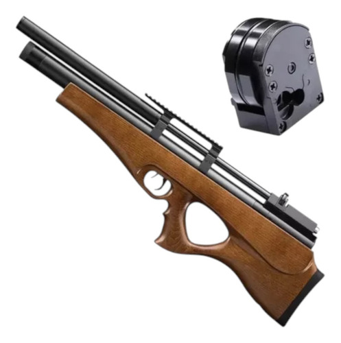 Rifle Pcp Fox Bullpup P10 6.35 Aire Comprimido Caza+cargador Madera 6.35 Mm