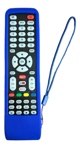 Funda Compatible Con Control Tv Quaroni Hitachi Rowa Azul