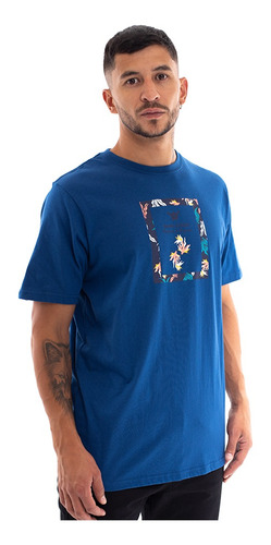 Imagen 3 de 7 de Polera Manga Corta Hombre Hang Loose Peces Logo Azul