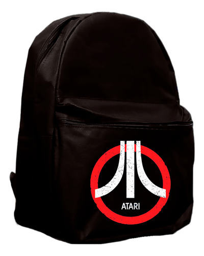 Mochila Escolar Nerd Bags Tema Atari Game Jogo Antigo Retrô Cor Preto Desenho Do Tecido Geométrico