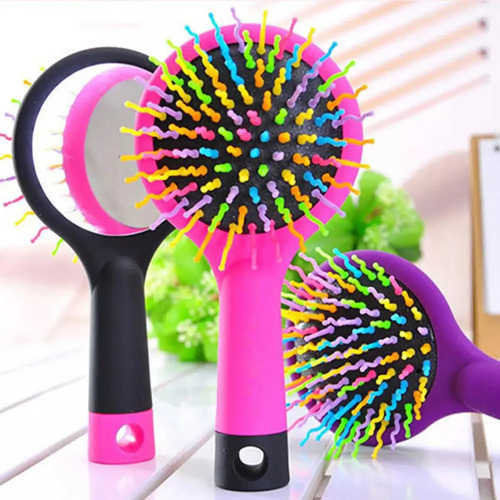 Cepillo Arcoíris Cerdas Onduladas Cabello Peine De Rizos 2pz Color Al Azar