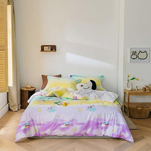 Otob Cartoon Unicorn Twin Duvet Cover Set Princess