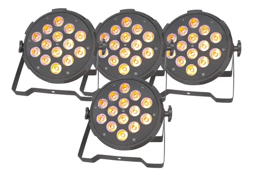 comprar 4 Canhao Refletor Par 64 14 Led Cree 18w Rgbwa+uv Hexaled