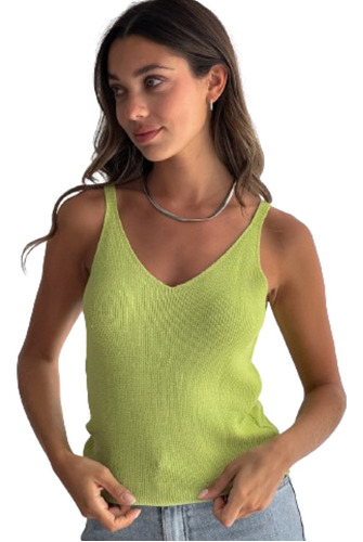 Top Tejido Musculosa De Hilo Mujer Tendencia Verano