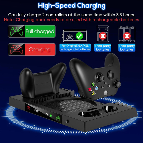 Enfriator Charger Base With Rgb Light For Xbox Series X