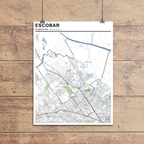 Mapa Partido De Escobar 80cmx61cm