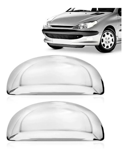 Imagem 2 de 2 de Aplique Maçaneta Externa Peugeot 206/207 - Cromado - 02 Pts