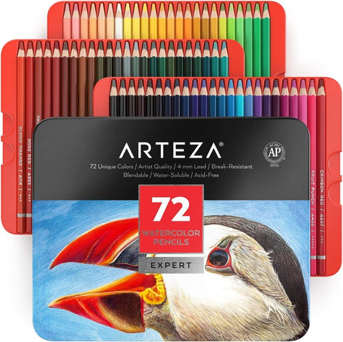 Arteza Juego De 72 Lápices Colores De Acuarela Profesionales