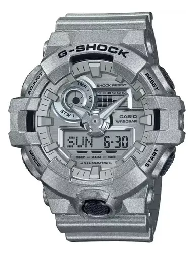 Reloj Casio G-shock Retrofuturista Plateado Ga-700ff-8a Color del