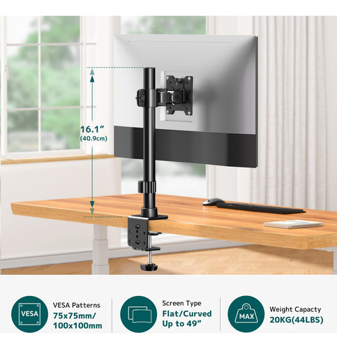 Soporte Para Monitor Ultraancho Aroa Modelo Vesa 75 49 Pulga Color