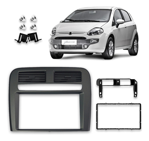 Moldura 2 Din Dvd Painel Fiat Punto 2008 2009 2010 2011 2012