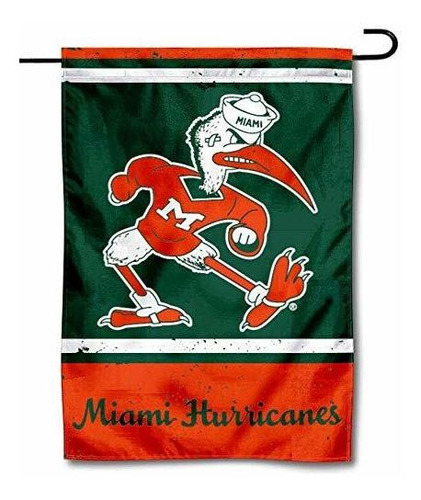 Wincraft Miami Canes Throwback Vintage Retro Garden Flag