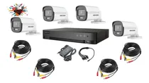 Comprar Kit Dvr Hikvision 4 Canales + 4 Cám Colorvu + Fuente + Cable