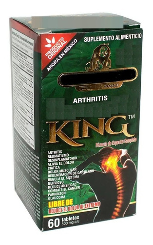 Artritis King Bob 60 Tablts 500 Mg C/u Artritis Dolor Huesos