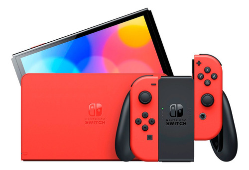 Nintendo Switch Oled 64gb Mario Más Kit Accesorios 22 En 1 Color Rojo