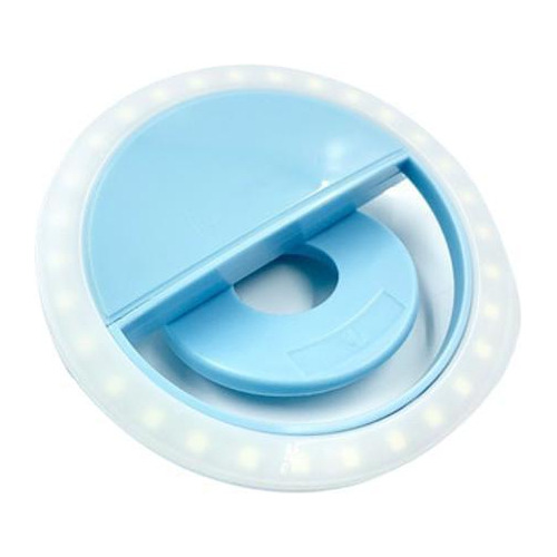 Kit 2 Clipe Anel Universal Selfie Celular Ring Light Azul