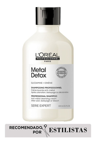 Imagen 1 de 10 de Shampoo Limpiador Anti Metal Metal Detox Loreal Pro 300 Ml