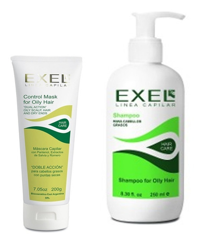 Kit Capilar Shampoo Acondicionador Cabello Graso Exel