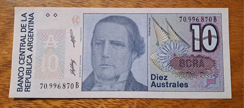 Bottero N 2823 Billete 10 Australes. Sc