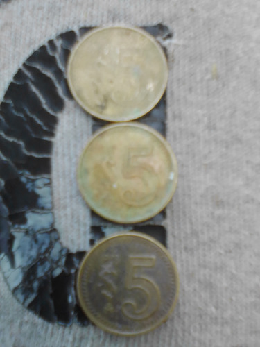  3 Moneda De Bronce De 5 Centavos Mexicanos De 198#.........