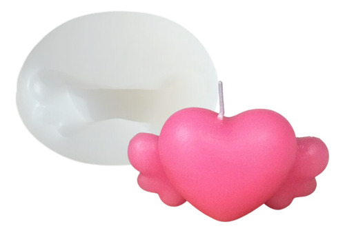 Molde Silicona Vela 3d Love Corazon Y Alas Decorativo